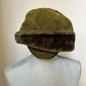 Olive Green Vintage Army Corduroy Hat